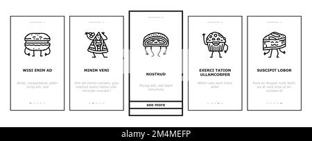 personnage de dessert nourriture gâteau d'intégration icônes ensemble vecteur Illustration de Vecteur
