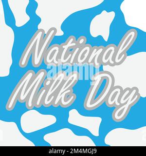 Bannière vectorielle pour célébrer la Journée nationale du lait le 11th janvier de chaque année sur fond bleu et blanc. Journée nationale simple du lait . Illustration de Vecteur