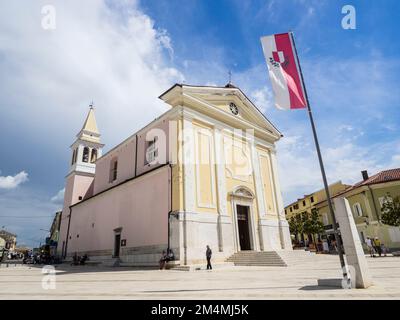 Église notre-Dame des Anges, place principale, Porec, Istrie, Croatie Banque D'Images