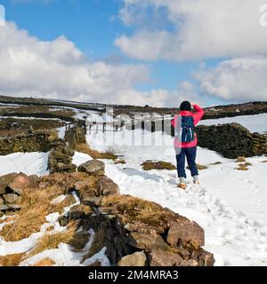 Winter on Peak District National Park Staffordshire Moorlands Angleterre Royaume-Uni Banque D'Images