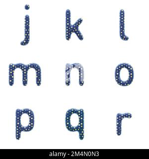 3D jeu de rendu de la police Wizard Cloth, y compris les lettres, les chiffres et les signes de ponctuation isolés sur fond blanc, y compris le fichier de chemin intégré pour ea Banque D'Images