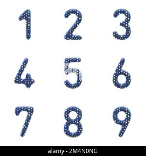 3D jeu de rendu de la police Wizard Cloth, y compris les lettres, les chiffres et les signes de ponctuation isolés sur fond blanc, y compris le fichier de chemin intégré pour ea Banque D'Images