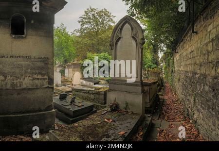 Vue imprenable sur le Père Lachaise, cimetière, cimetière du Père-Lachaise, cimetière de l’est, Paris, France Banque D'Images