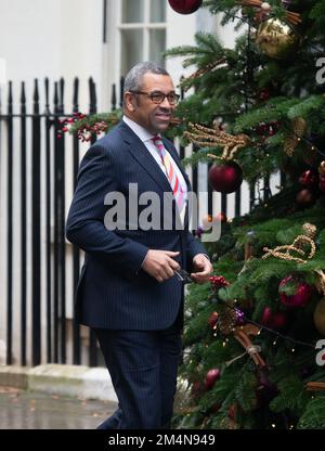 Londres, Angleterre, Royaume-Uni. 22nd décembre 2022. Le secrétaire d'État aux Affaires étrangères, du Commonwealth et du développement, JAMES, ARRIVE intelligemment au 10 Downing Street. (Image de crédit : © Tayfun Salci/ZUMA Press Wire) Banque D'Images