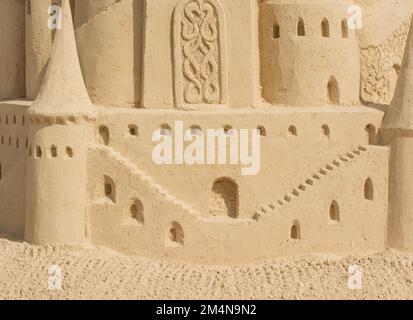 sculpture de sable de canettes de bière sur la plage en floride etats-unis Banque D'Images