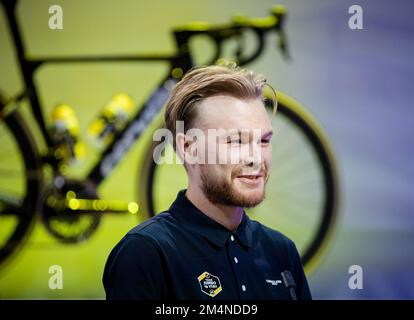 AMSTERDAM - Tobias Foss lors de la présentation par équipe des équipes cyclistes de l'équipe Jumbo-Visma 2023. ANP SEM VAN DER WAL pays-bas sortie - belgique sortie Banque D'Images