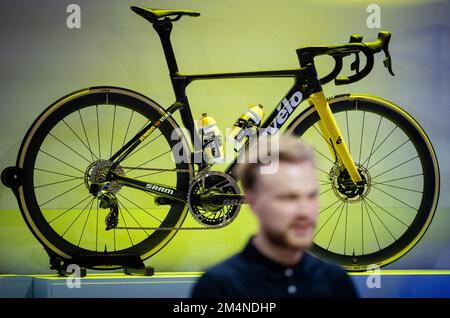 AMSTERDAM - Tobias Foss lors de la présentation par équipe des équipes cyclistes de l'équipe Jumbo-Visma 2023. ANP SEM VAN DER WAL pays-bas sortie - belgique sortie Banque D'Images