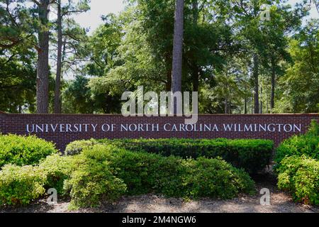 Panneau pour l'université de Caroline du Nord à Wilmington Banque D'Images