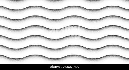 Motif abstrait des ondes demi-ton à crépi sans couture. arrière-plan de motif points ondulés Illustration de Vecteur