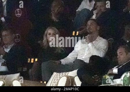 18 décembre 2022, stade emblématique de Lusail, Doha, QAT, Coupe du monde de la FIFA 2022, finale, Argentine contre France, sur la photo Zlatan Ibrahimovic avec sa femme Helena Seger Banque D'Images
