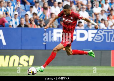 BARCELONE - SEP 10 : Youssef en-Nesyri en action au match de la Liga entre le RCD Espanyol et Sevilla CF au stade RCDE sur 10 septembre 2022 in Banque D'Images