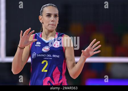 Florence, Italie. 22nd décembre 2022. Sara Alberti (Savino Del Bene Scandicci) pendant Savino Del Bene Scandicci vs Galatasaray HDI Sigorta Istanbul, Volleyball Championnat de femmes de la coupe CEV à Florence, Italie, 22 décembre 2022 Credit: Independent photo Agency/Alay Live News Banque D'Images