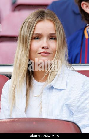 BARCELONE - SEP 17 : Mikky Kiemeney (femme de Frenkie de Jong) pendant le match de la Liga entre le FC Barcelone et Elche CF au stade Spotify Camp Nou Banque D'Images
