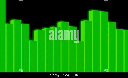 Graphiques modernes 3D graphiques sur fond noir. Conception. Déplacement dynamique des colonnes verticales vers le haut et vers le bas Banque D'Images