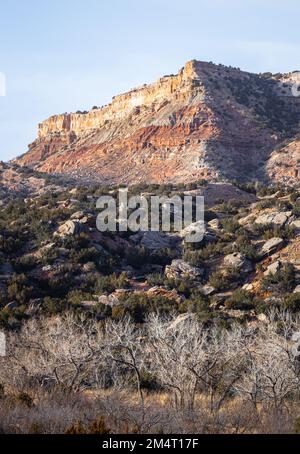 Un plan vertical du canyon Palo Duro, un système de canyon de l'escarpement de Caprock situé dans le Panhandle du Texas Banque D'Images