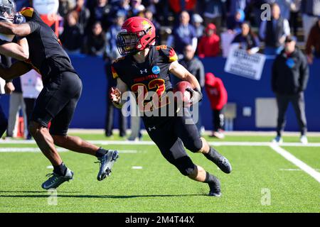 Ferris State Bulldogs grand receveur Brady Rose (22) sur une fin autour du premier trimestre de la NCAA Division II de championnat du collège national FO Banque D'Images