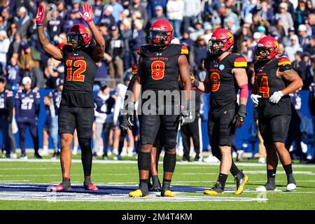 Ferris State Bulldogs défense Oladere Oladipo (8) et Caleb Murphy (12) pendant le 2nd quart du collège national de championnat de la Division II de la NCAA f Banque D'Images