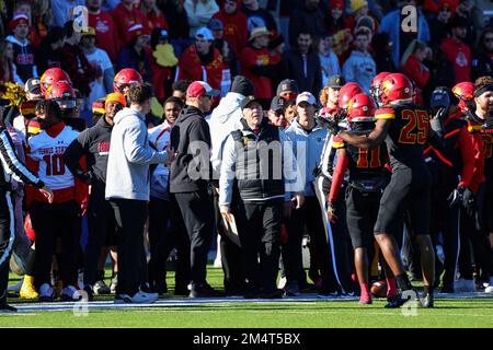 Tony Annese, entraîneur-chef des Bulldogs de l'État de Ferris, lors du match de football universitaire national de la Division II de la NCAA, au stade McKinney ISD, samedi Banque D'Images