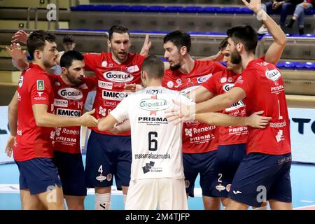 PalaMazzola, Taranto, Italie, 11 décembre 2022, Exultation PRISMA Taranto. Pendant Gioiella Prisma Taranto vs Allianz Milano - Volleyball Italien Serie A Men SuperLeague Championship Banque D'Images