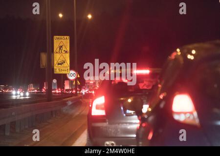 Embouteillage sur l'autoroute S6 appelé Obwodnica Trojmiasta (Tricity Beltway) à Autostrada A1 à Gdansk, Pologne © Wojciech Strozyk / Alamy stock photo * Banque D'Images