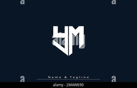 Lettres de l'alphabet initiales Monogram logo YM , MY Illustration de Vecteur