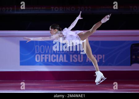 Palavela, Turin, Italie, 11 décembre 2022, Isabeau Levito (USA - Senior Women 2nd place) lors de la finale du Grand Prix de patinage de l'UIP 2022 - Day4 - Ice Spor Banque D'Images