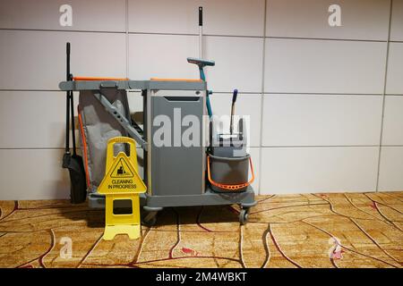 Panneaux d'entrée sol endommagé à l'intérieur Banque D'Images