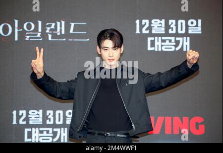 CHA Eun-Woo (ASTRO), 22 décembre 2022 : l'acteur Cha Eun-Woo participe à une présentation de production de la série originale "Island" de Tving à Séoul, en Corée du Sud. Credit: Lee Jae-won/AFLO/Alay Live News Banque D'Images
