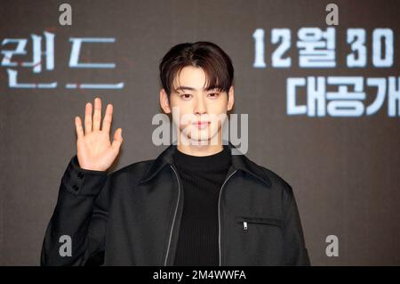 CHA Eun-Woo (ASTRO), 22 décembre 2022 : l'acteur Cha Eun-Woo participe à une présentation de production de la série originale "Island" de Tving à Séoul, en Corée du Sud. Credit: Lee Jae-won/AFLO/Alay Live News Banque D'Images