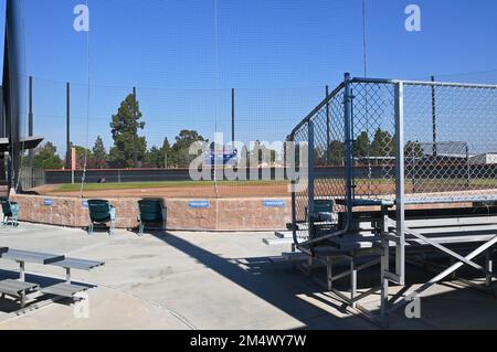 COSTA MESA, CALIFORNIE - 19 décembre 2022 : OCC, Orange Coast College Softball, stade. Banque D'Images