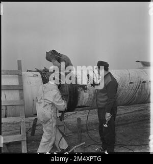 ***26 AVRIL 1971, PHOTO DE DOSSIER*** Construction d'un pipeline de transit longue distance depuis l'URSS. Ce mois-ci, n.p. Plynostav Rossice a commencé un autre par Banque D'Images