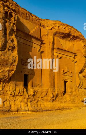 Tombe de roche, site de l'UNESCO Maidain Saleh ou Hegra, Al Ula, Royaume d'Arabie Saoudite Banque D'Images