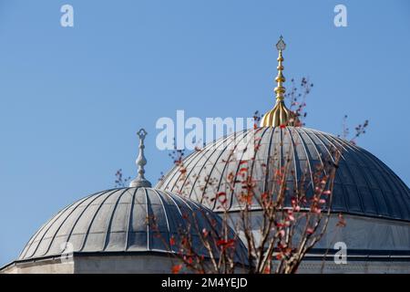 Vue extérieure du dôme dans l'architecture ottomane à Istanbul, Turquie Banque D'Images