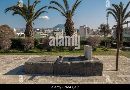 Héraklion, Crète, Grèce. La tombe du célèbre écrivain grec Nikos Kazantzakis. Banque D'Images