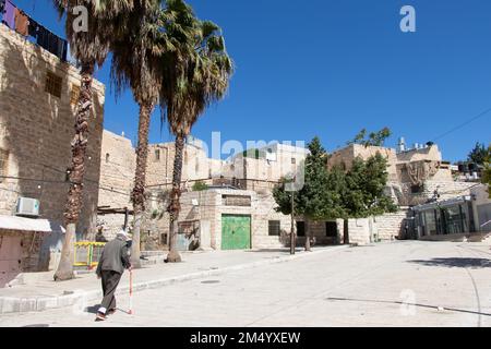 Ville historique d'Hébron en Palestine. Style de vie dans la ville d'Al-Khalil du territoire palestinien. Avril 2022 Banque D'Images