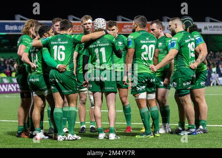 Galway, Irlande. 23rd décembre 2022. Joueurs de Connacht pendant le championnat de rugby de rugby de l'United Rugby Round 10 match entre le rugby de Connacht et le rugby d'Ulster au Sportsground de Galway, Irlande sur 23 décembre 2022 (photo par Andrew SURMA/ Credit: SIPA USA/Alay Live News Banque D'Images