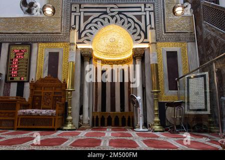 Vue intérieure de la mosquée Ibrahim ou de Know Masjid Al-Khalil situé à Hébron ville - Israël, Palestine: 21 avril 2022 Banque D'Images