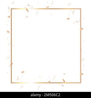 Fond transparent de bordure carrée d'or pour la fête, le nouvel an, les événements de célébration de compte à rebours de la veille de Noël Banque D'Images