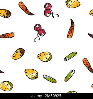 nourriture pourrie déchets de fruits vecteur de déchets sans couture modèle Illustration de Vecteur