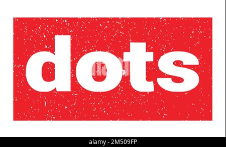 texte à pois inscrit sur l'affiche rouge en forme de timbre grungy. Banque D'Images