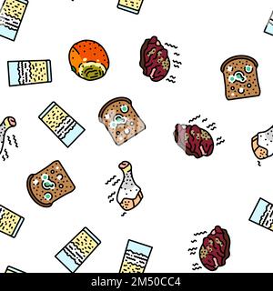 nourriture pourrie déchets de fruits vecteur de déchets sans couture modèle Illustration de Vecteur