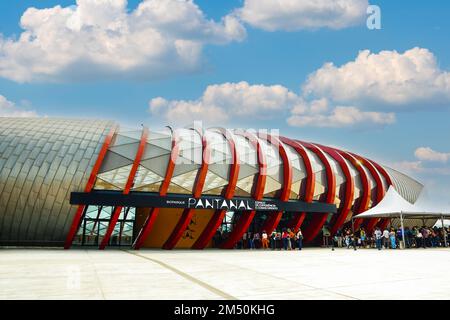 10 septembre 2022, Brésil. Vue partielle de l'entrée du Bioparque Pantanal (Aquarium Pantanal), à Campo Grande, Mato Grosso do Sul. C'est le Banque D'Images