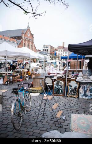 Marché aux puces de Bruxelles Belgique Banque D'Images