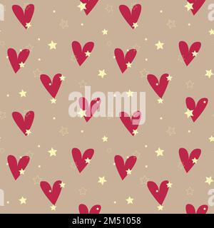 Motif Viva Magenta couleur 2023 Amour et passion. Étoiles dorées brillantes. Saint Valentin, mariage. Illustration vectorielle Illustration de Vecteur