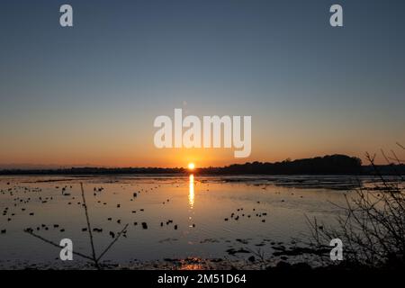 Crépuscule, Hole Bay, Poole Harbour, Poole, Dorset, ROYAUME-UNI Banque D'Images