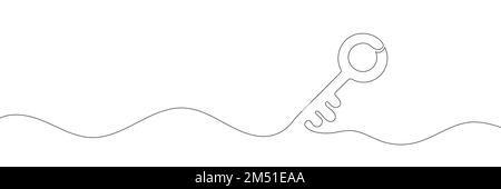 Dessin d'une clé dans le style d'une ligne continue sur un fond blanc. Illustration vectorielle Illustration de Vecteur