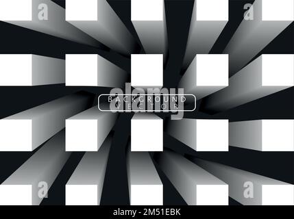 Arrière-plan des carrés de demi-teinte abstraits en noir et blanc. Illustration vectorielle Illustration de Vecteur