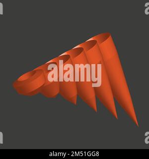 Abstrait Brick Color Cone creux 3D composition sur gris Illustration de Vecteur