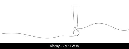 Point d'exclamation sur fond linéaire. Point d'exclamation tracé par une ligne continue. Illustration de Vecteur