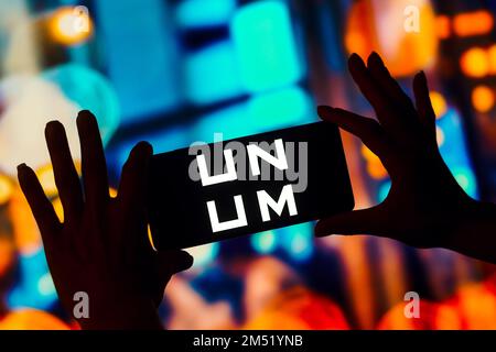 Brésil. 24th décembre 2022. Dans cette illustration, le logo Unum Group s'affiche sur l'écran d'un smartphone. (Photo de Rafael Henrique/SOPA Images/Sipa USA) crédit: SIPA USA/Alay Live News Banque D'Images